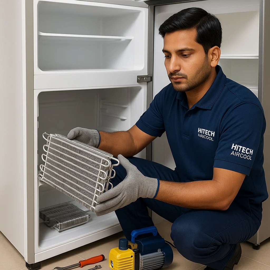 Cooling coil repair and deep cleaning service for refrigerators
